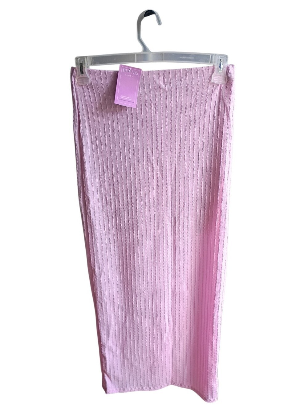 NWT Bucketlist Rib Knit Bodycon Baby Pink Maxi Skirt